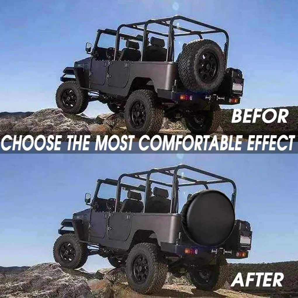 Reliable Protection Wheel Tyre Cover Personalized High Performance Black Spare Tire Cover Long 22-24inch