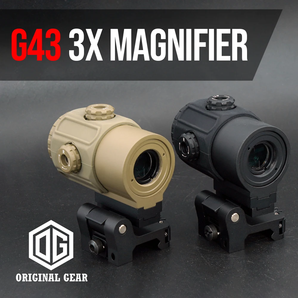 Hunting Tactical Magnifier G43 3X Modern Version US Flag Marking With Switch to Side Quick Detachable QD Mount