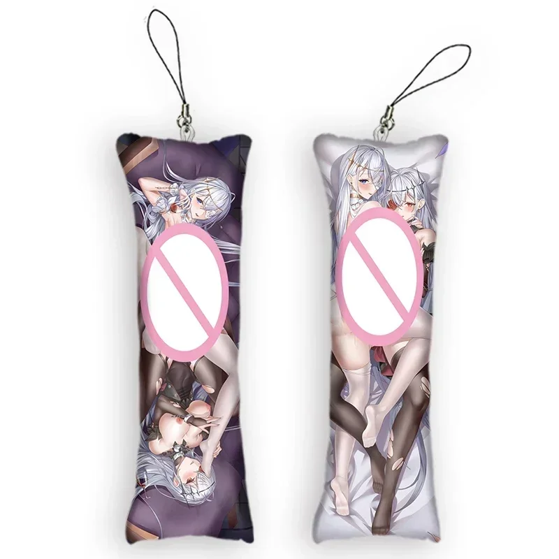 

New Pattern Emden Dakimakura Keychain Azur Lane Cosplay Mini Anime Accessories Small Pillow Decoration Keychain Bag Pendant