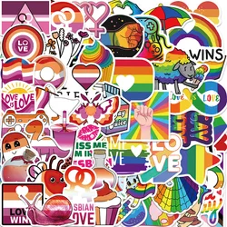 50 pz arcobaleno colorato divertente LGBT Gay Pride lesbiche Sticker Skateboard chitarra moto auto Scrapbook Laptop valigia giocattolo