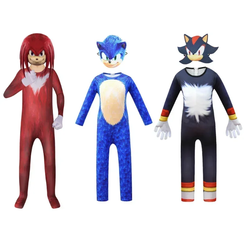 Sonic Costume Halloween Cos Knuckles Miles Prower Shadow The Hedgehog Costume Theme Party Cosplay Suit Kids Dress Up Set Gift