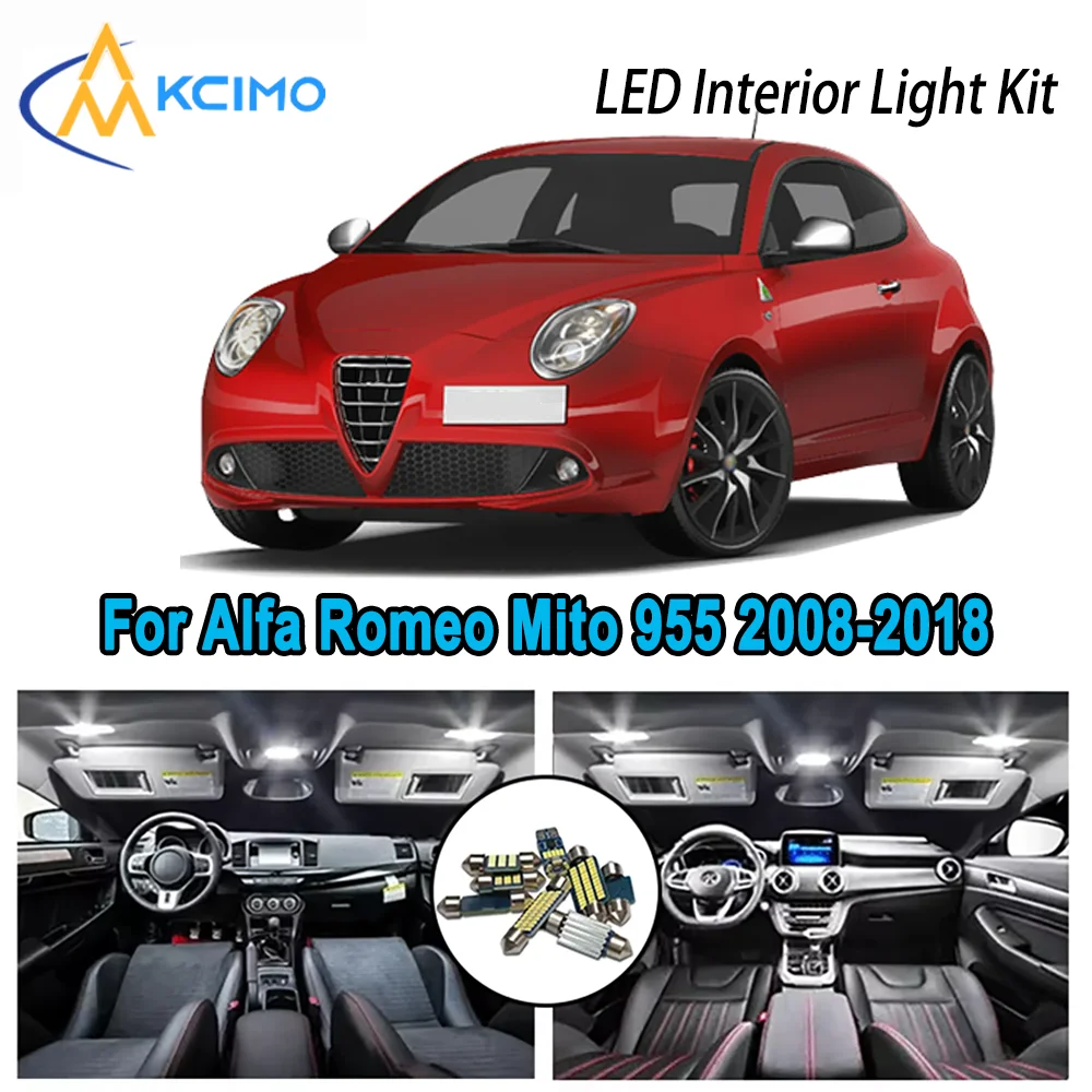 Bright Premium LED Interior Kit for Alfa Romeo Mito 955 2008-2018 2009 2010 Dome Map Trunk Lamps Error Free Automotive Lighting