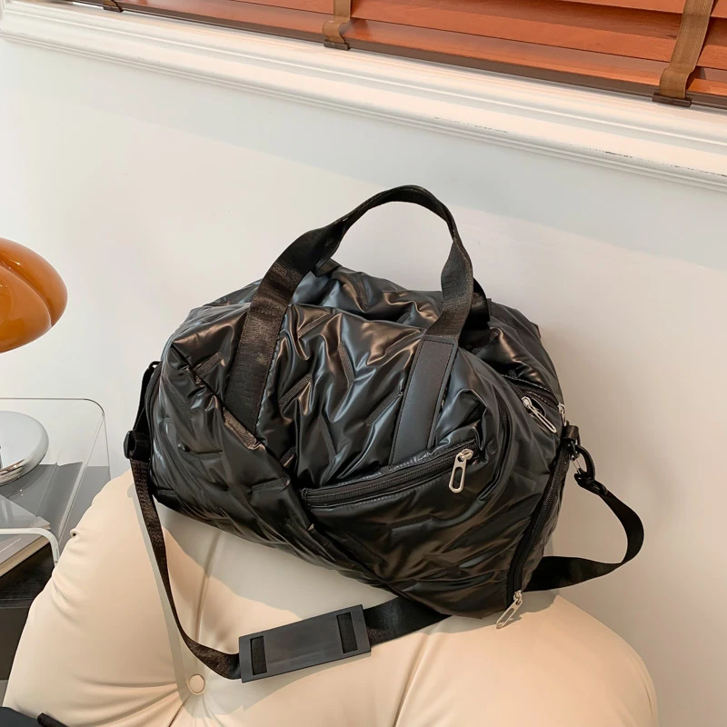 Bolsos De viaje De tela De hilo sólido con cremallera De empalme De alta capacidad para mujer, bolso De mano De moda, gran oferta, 2024