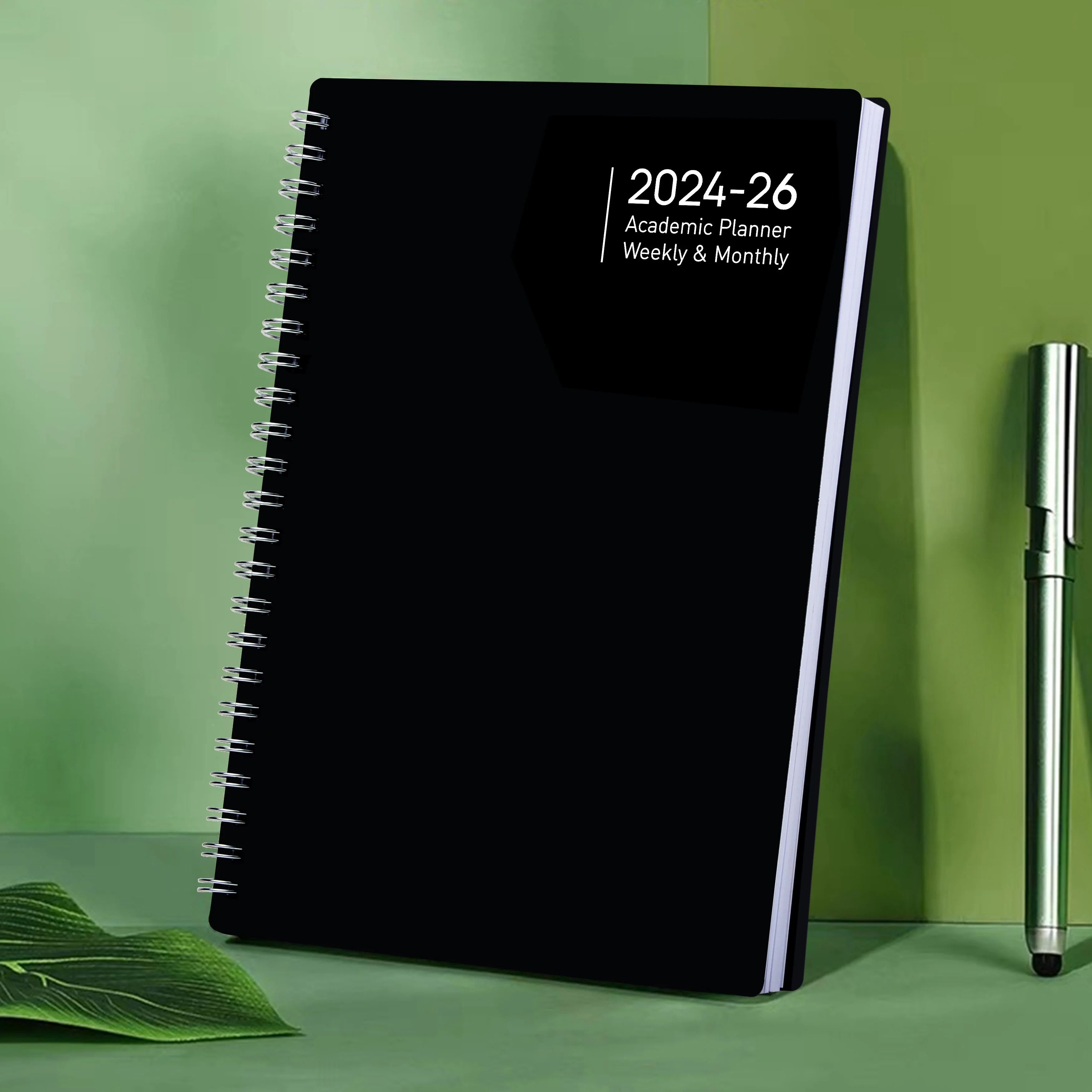 30sheets 2024-2026 Monthly Planner PVC Cover Two Years Calendar Notebook Daily Schedule For Home Office School