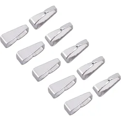 100pcs 2.5mm Wide Stainless Steel Snap On Bails Mental Pinch Clip Clasp Bail Hook Pendant Components for Bracelets Charm