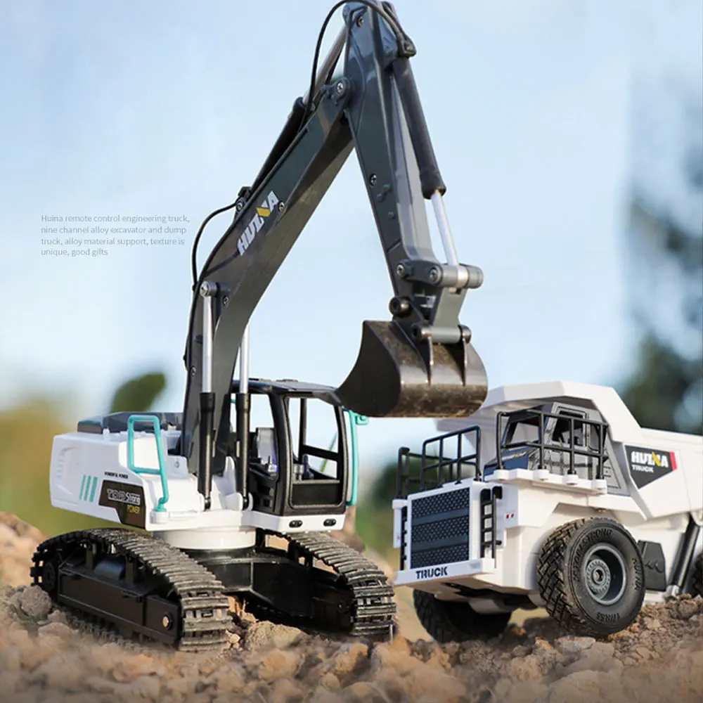 

Nine-channel Remote Control Crawler Excavator Dump Truck 2.4G Construction Vehicle Excavation Children's Toys AC200