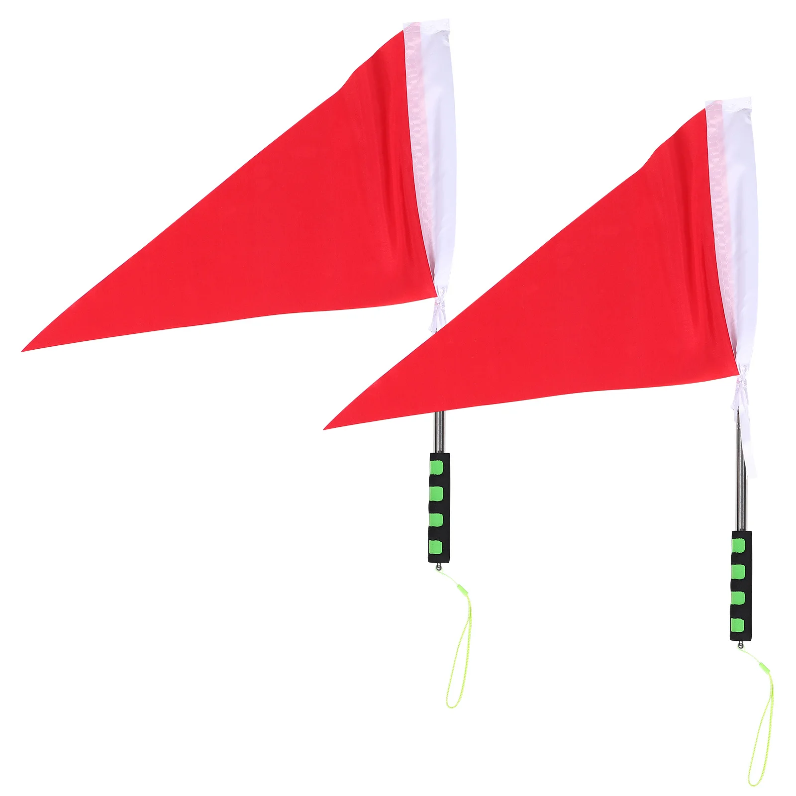 

2pcs Tour Guide Handheld Equestrian Training Red Field Sports Extendable Pole Lightweight Durable Outdoor Triangle Banners