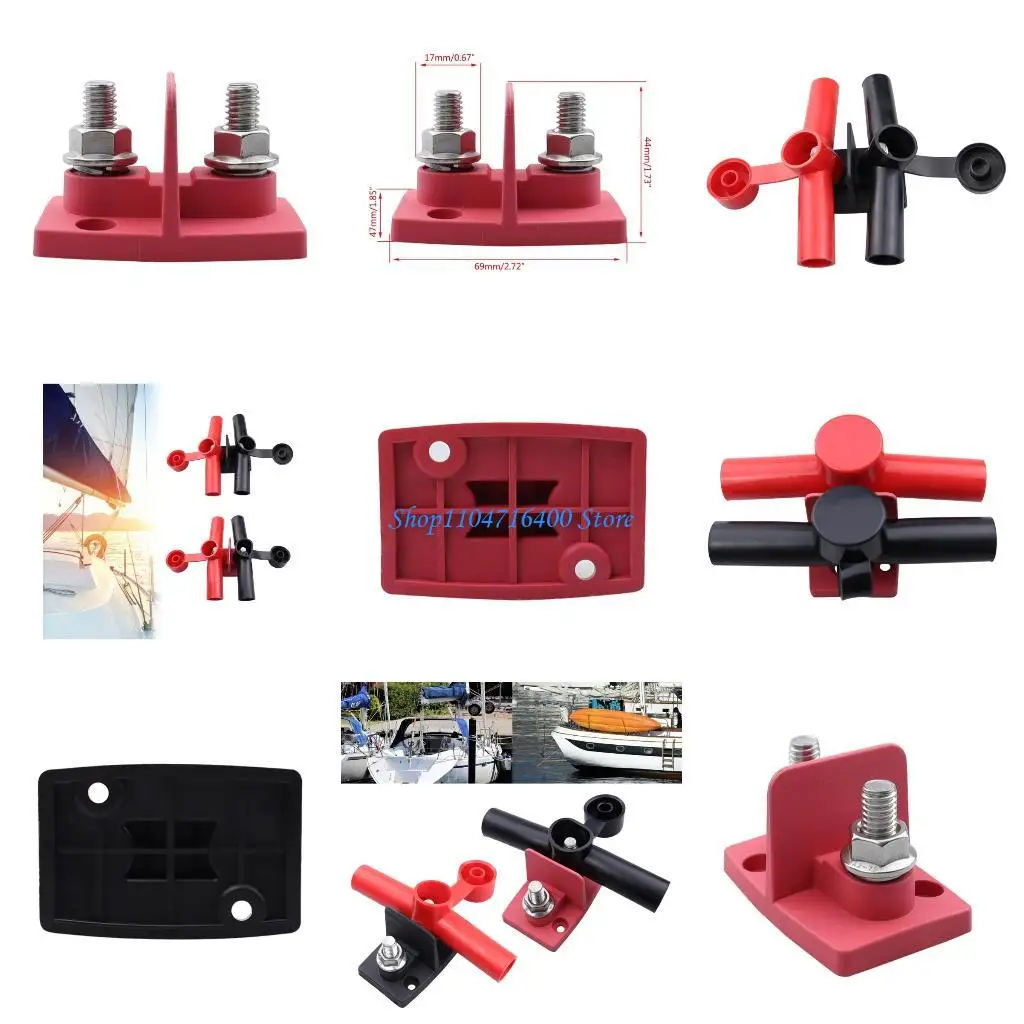 y1gd Upgraded Double Power Post New Cable Connectors Studs 12V 24V 32V 48V Marine Cable Post Terminal Connector