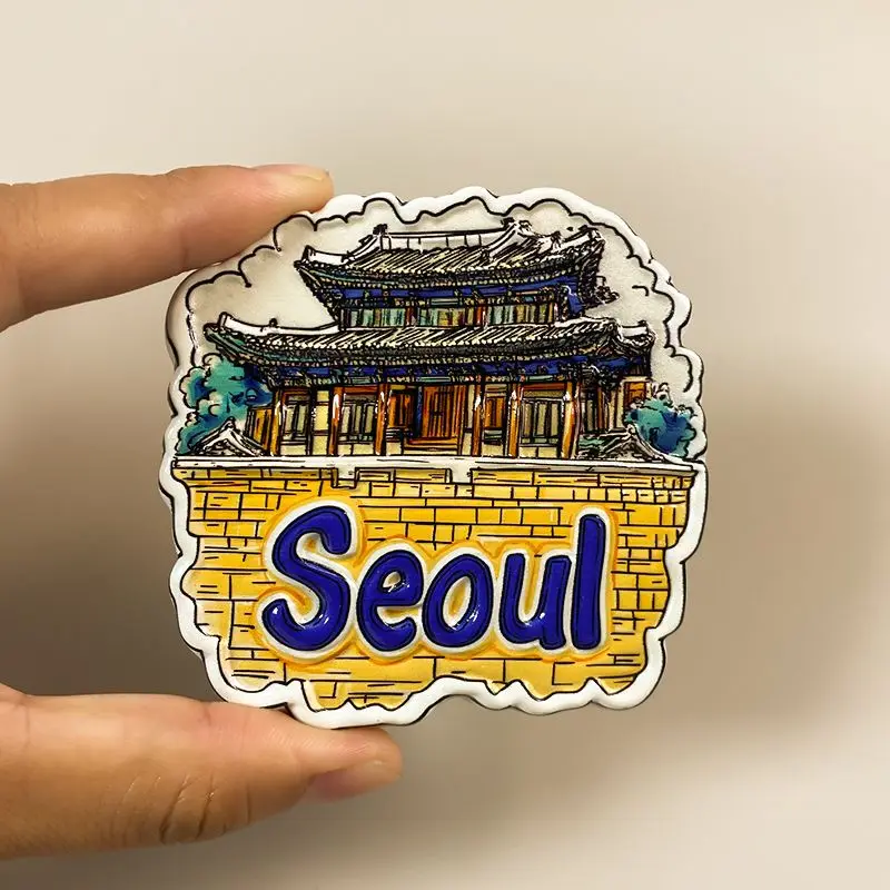 

South Korea Seoul Creative Travel Souvenirs Refrigerator Magnets Personalized Three-Dimensional Decorations Unique Gifts Resin M