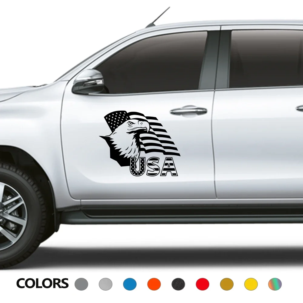 

Car USA National American Eagle Decor Sticker For Ford F150 Ranger Toyota Hilux Dodge RAM Isuzu Dmax GWM Cannon Jeep Gladiator
