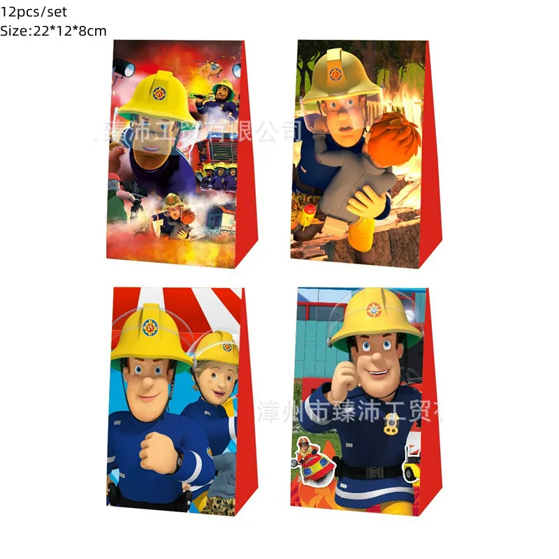 Feuerwehrmann Sam Thema Geburtstag Party Geschirr Tischdecke Pappbecher Teller Feuerwehrauto Ballon Party Supplise Junge Baby Shower Dekor – Detail 8