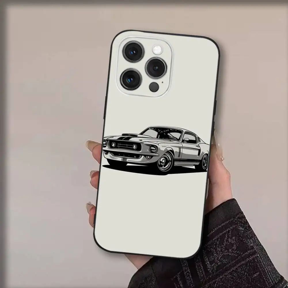 حافظة هاتف السيارة M-Mustangs لهاتف iPhone 17,16,15,14,13,12,11,Pro,Max,Plus,Air,X,XS,XR,SE,8,7,Mini,Soft Black Funda #4