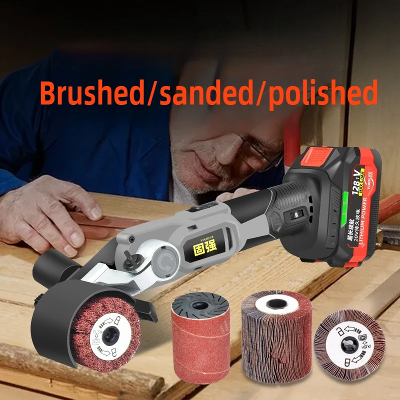 Electric Sanding Machine Handheld Lithium Battery Polisher Metalworking Brushing Polishing Grinder Portable Powerful Tools