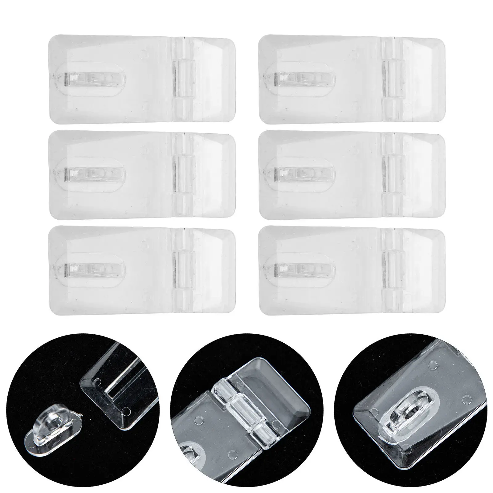 20Sets Acrylic Lock Buckle Latch Clear Transparent Hinge Hasp Easy Screw Installation for Luggage Repair Miniature Cases