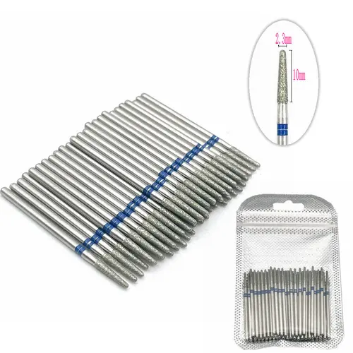 Imagen 2 del producto 50 unids/pack de brocas de pulido de diamante, pulidor de pulido de diamante Dental, fresa de taladro de uñas, vástago de 2,35mm
