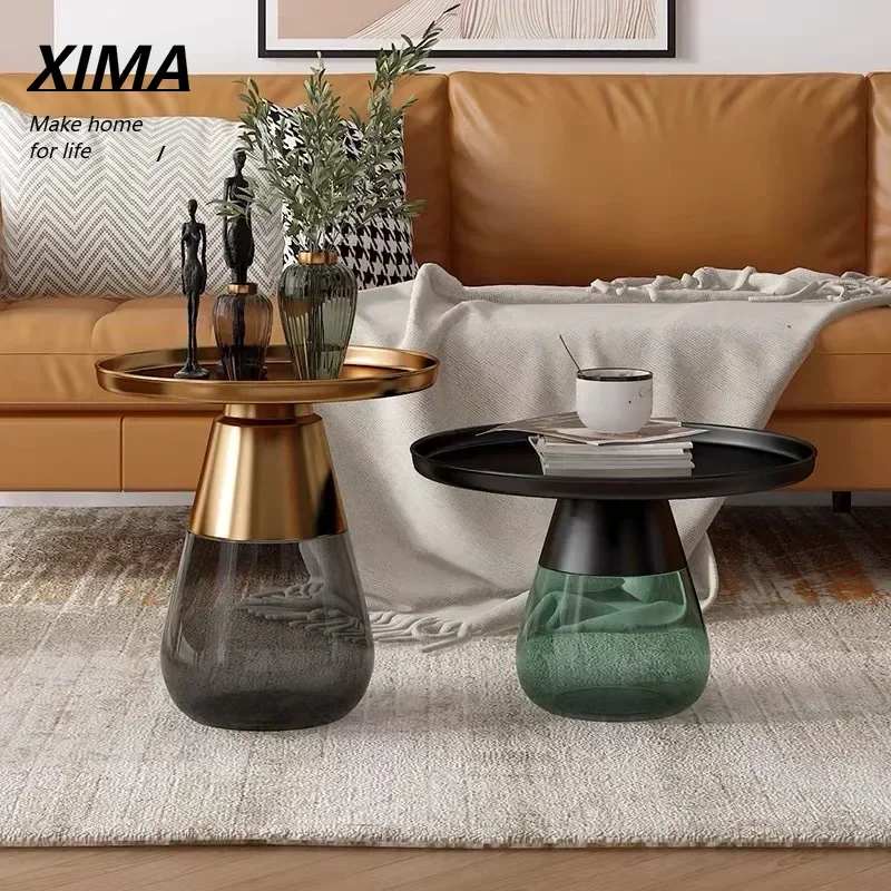 Living Room Tempered Glass Combination Coffee Table Sofa Side Table Balcony Storage Side Table Dining Room Tray Side Tables