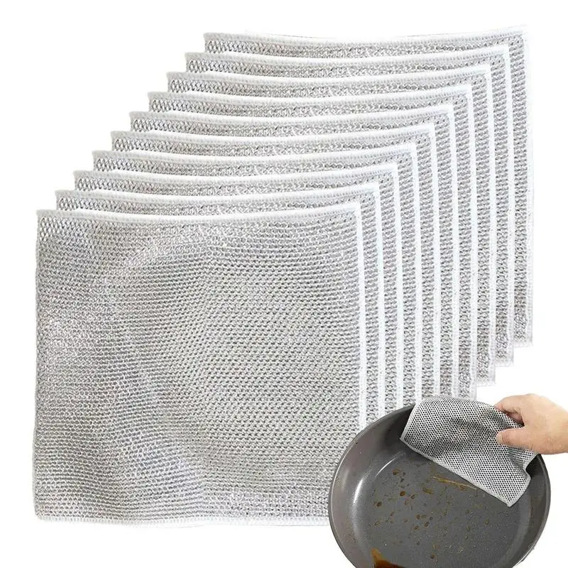 Strong Absorbent Wire Dish Towels Multi Purpose Wire Dishwashing Rag Powerful Cleaning Formula Easy Clean Kitchen Accessories