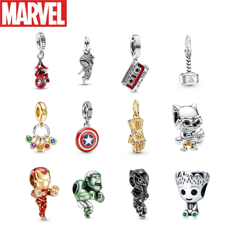 

Disney Marvel Spider-Man Iron Man Captain America Thanos Animation Metal Beads Bracelet Cartoon Pendant Accessory Birthday Gifts