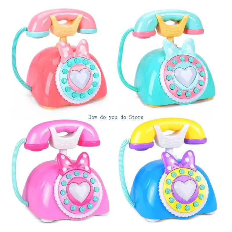 

19QF Bilingual Toy Phone Interactive Play Phone Plastic Texture for Kids Early Education with Music and Sound Effect