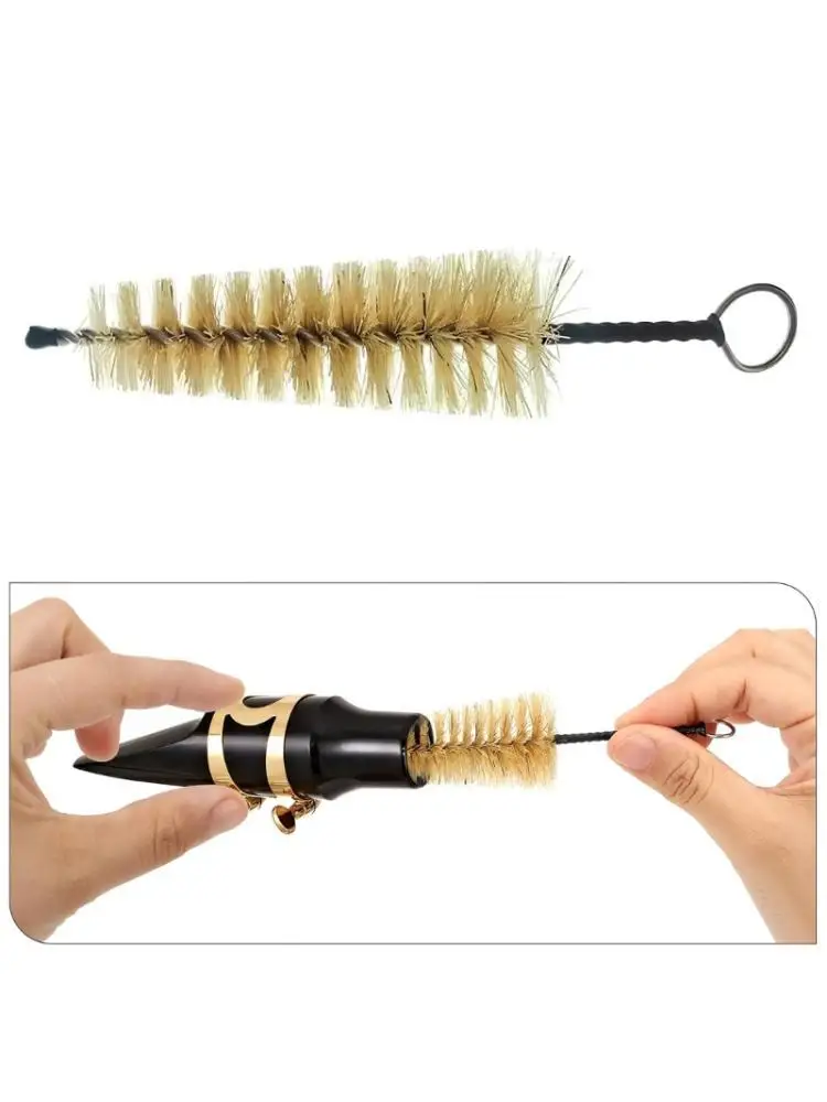 

652F Metal Construction Mouthpiece Brush Flexible Shaft Safe Scrubbing Action Thoroughly Cleans Trumpet Trombone Mouthpieces
