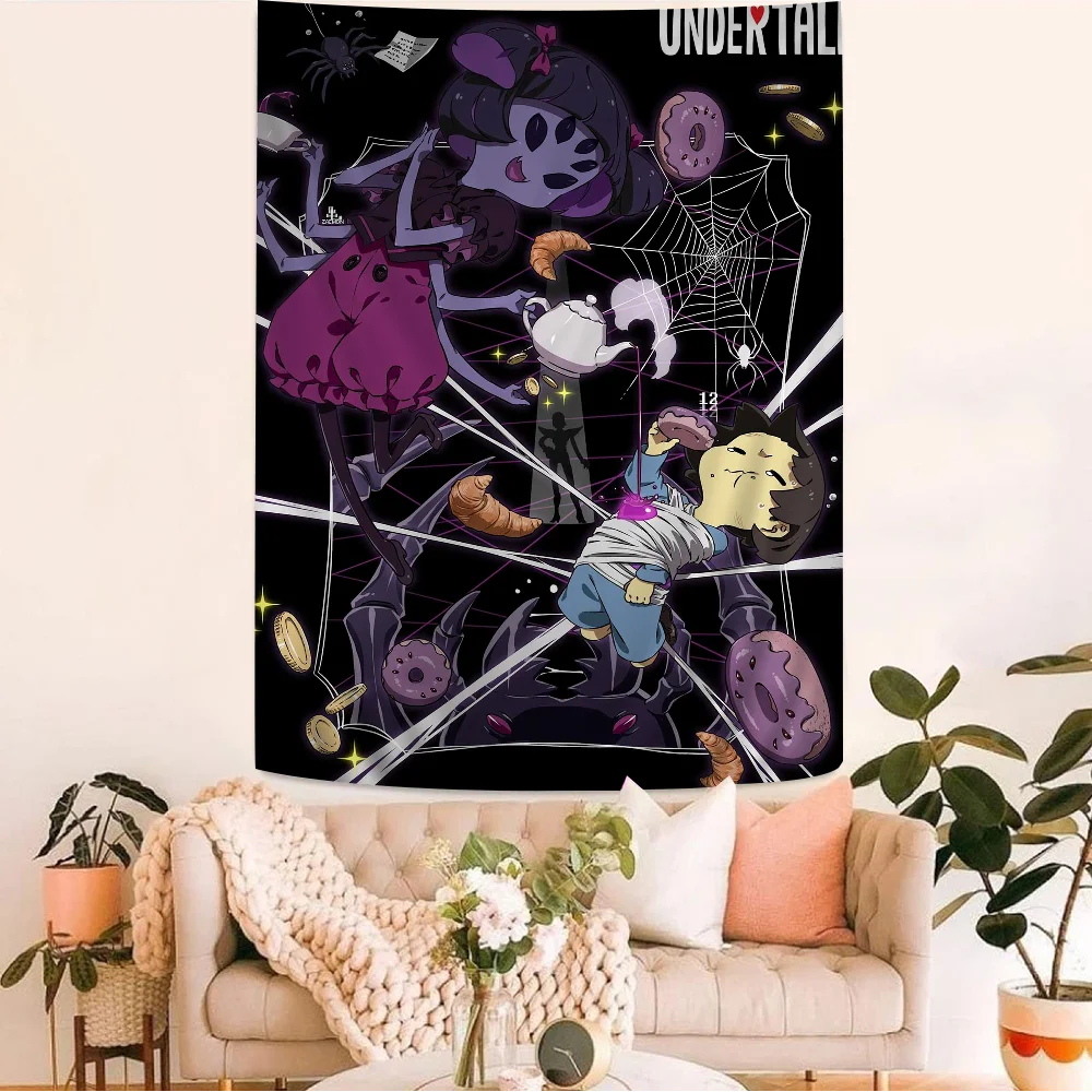 

Anime Designs Game Undertale DIY Wall Tapestry Hippie Flower Wall Carpets Dorm Decor Wall Art Decor