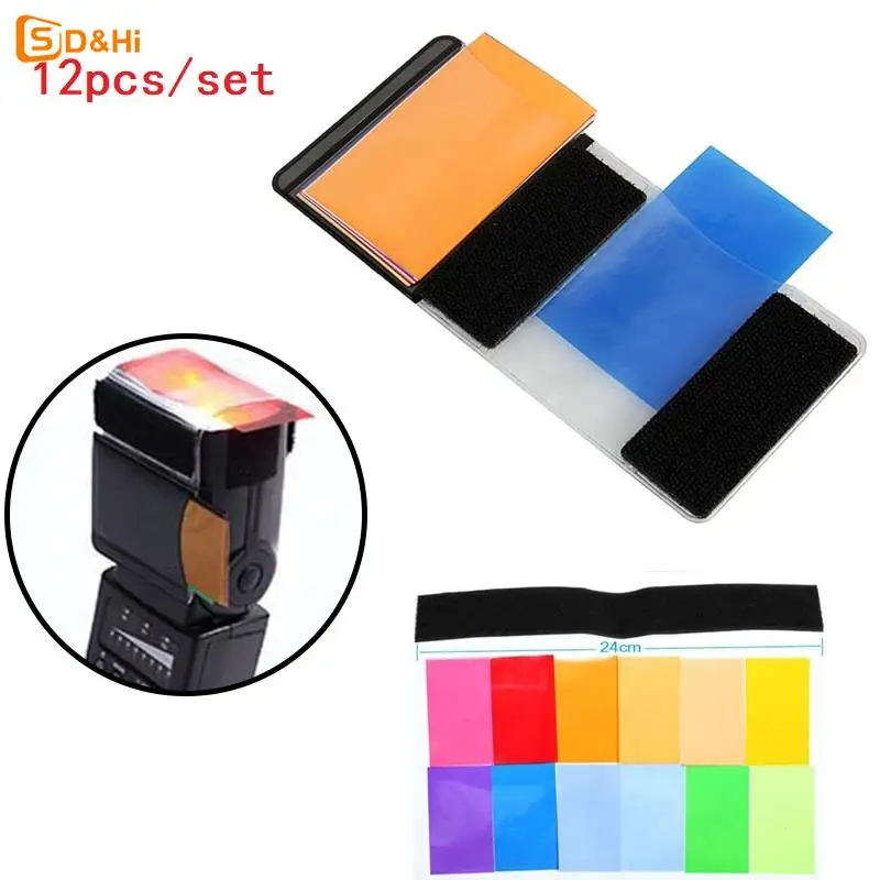 For yongnuo Color Gel Filter Flash Diffuser Soft Box 12 Sets of Colors Studio Flash Camera Diffuser