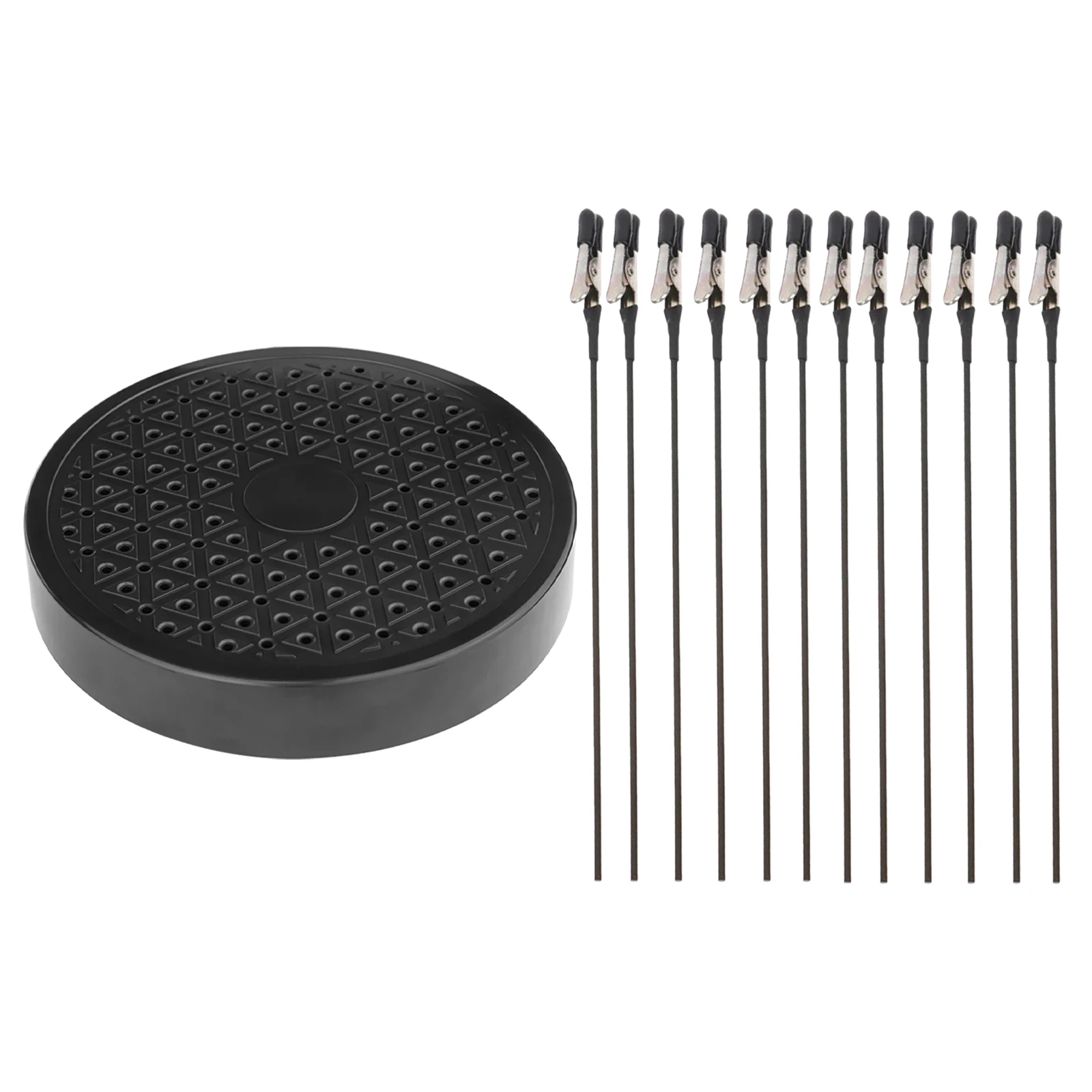 360 Degree Rotation Model Painting Stand Base Holder with 10Pcs Model Painting Alligator Clip Stick Brush for Airbrush Hobby