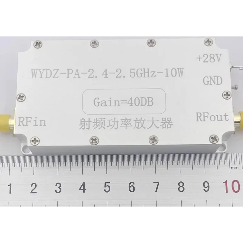 WYDZ-PA-2.4G-10W RF Power Amplifier 2.4GHz Output 10W Gain 40DB With SMA Female Connector & External Heat Sink