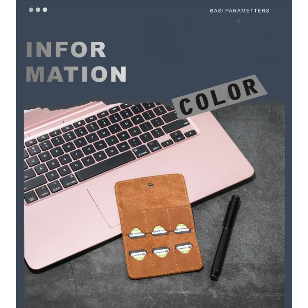 Memory Card Case Pu Leather Multifunctional Multi Slot Holder For Sd Tf Game Card Storage Camera Mobile Phone Accessory view 3