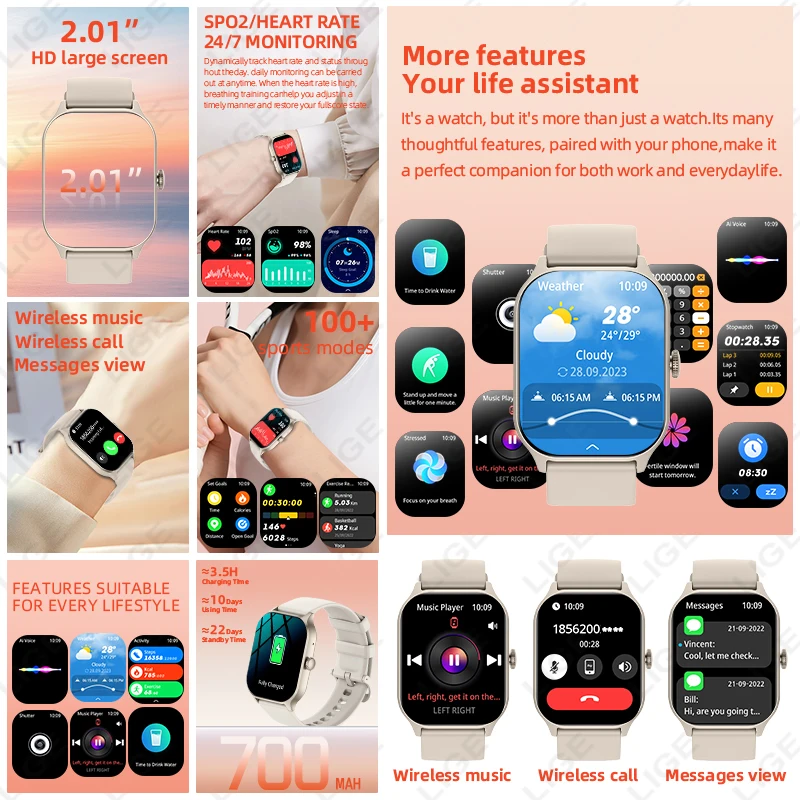 GPS Smart Watch For Women Men 2026 New Military Grade Outdoor Sports Music Bluetooth Call Waterproof Smartwatch For Android IOS