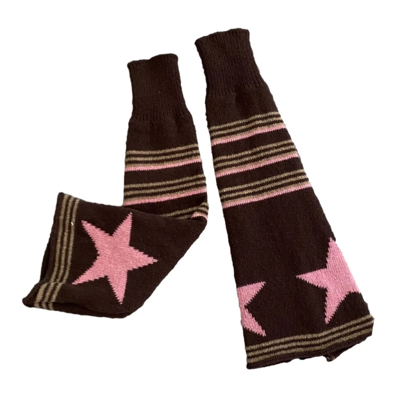 

Japanese Sweet Girl Leg Warmer Star Stripe Socks Knitted Foot Cover Cosplay