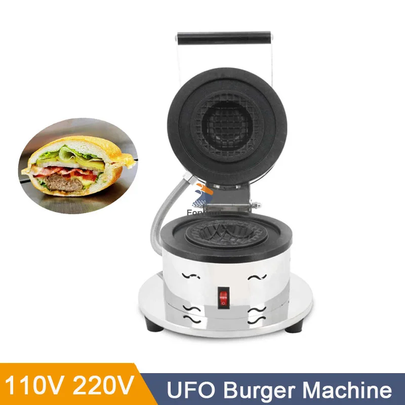 Stainless Steel UFO Hamburger Maker Ice Cream Burger Machine 110V 220V Gelato Panini Press Semlor Paczki Krapfen Baker