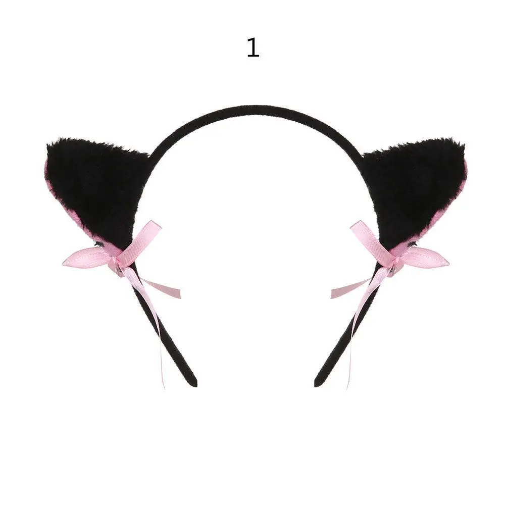 WLLHYF Lot de 2 bandeaux à oreilles de chat à paillettes - Accessoires pour cheveux pour femme, noir, 1 Count (Pack of 2