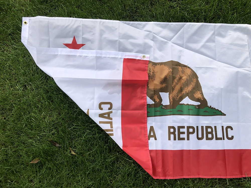 Bandera de California TIKI FLAG de 3x5 pies (90x150 cm) de poliéster, bandera estadounidense con el oso de California para decoración del hogar, bandera para colgar.