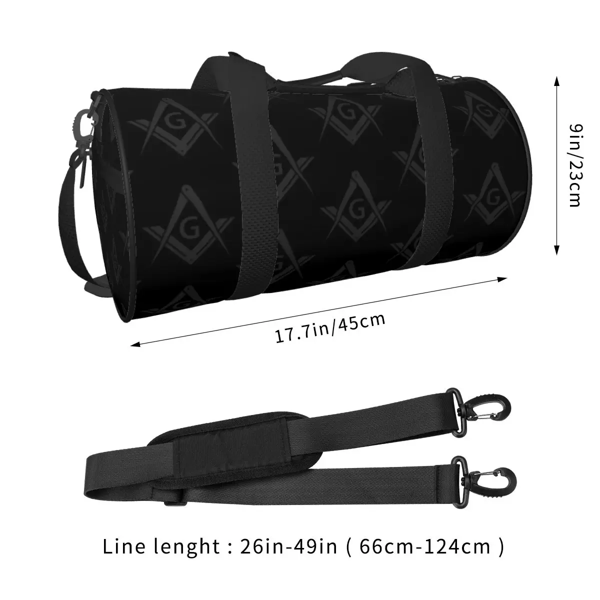 Gym Bag Freemason Logo Sports Bag Large Capacity Compass Mason Symbol Men Women Weekend Print Handbag Funny Luggage Fitness Bag