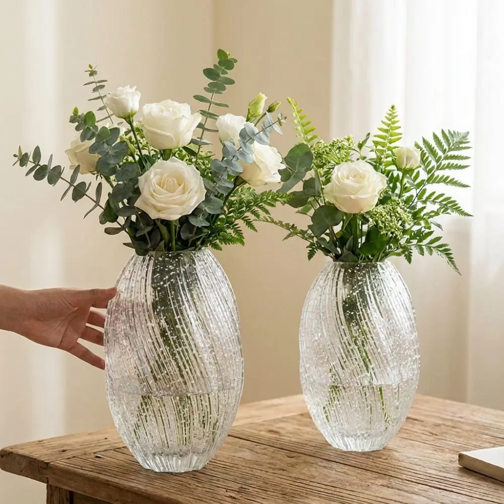 Maltose Crystal Luminous Glass Vase Transparent Handmade Twisted Clear Vase Thickened Large Capacity Hydroponic Flower Pot