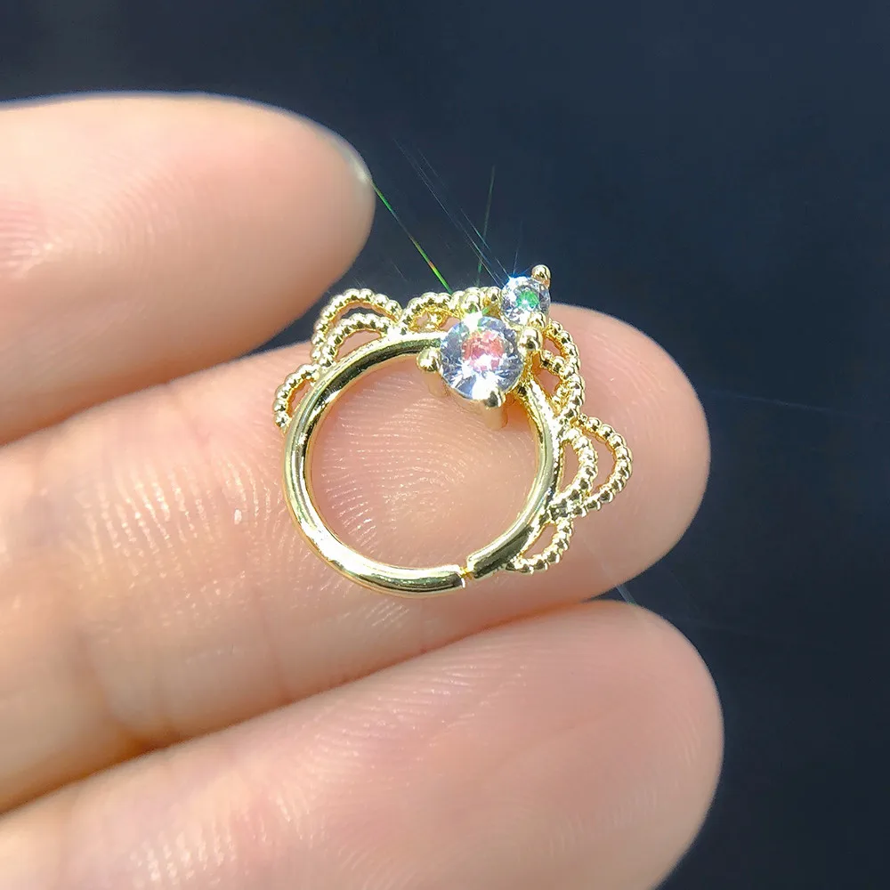 1PC Nase Ringe für Frauen Punk Gothic Micro-set Zirkon Knorpel Daith Ohrringe Septum Ring Körper Ohr Piercing schmuck KAE133 – Detail 8