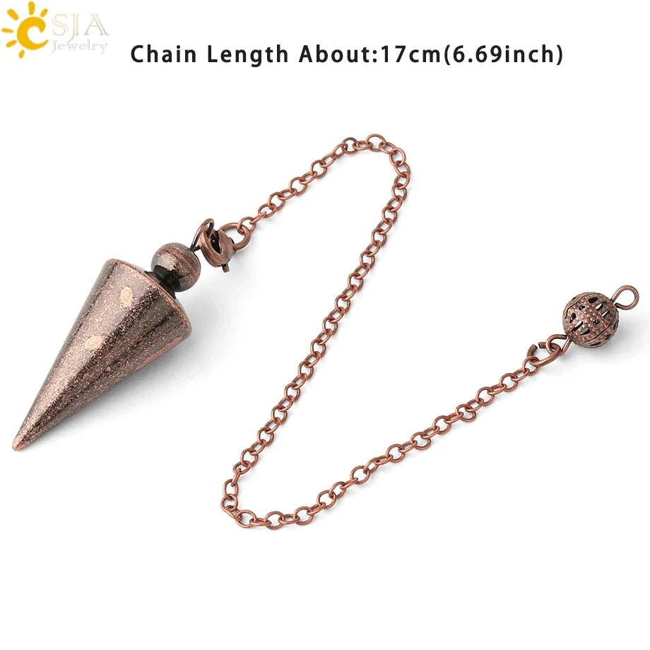 Copper Metal Pendulum for Dowsing Divination Energy Meditation Scrying Witchcraft Pendulums Spiritual Radiesthesia Pendulos G336