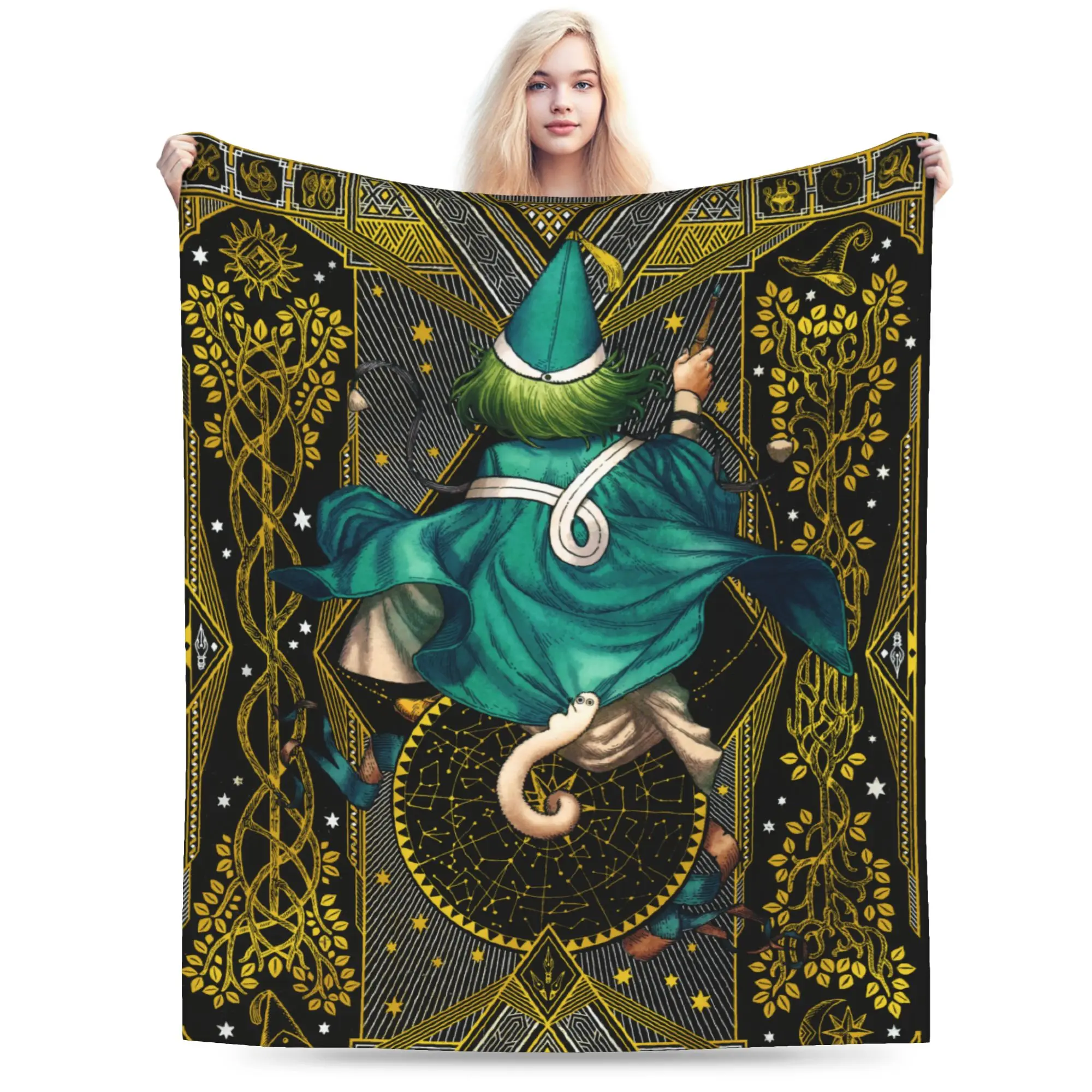 Witch Hat Atelier Anime Blanket Fleece Summer  Multi-function Warm Throw Blanket for Bed Travel Plush Thin Quilt