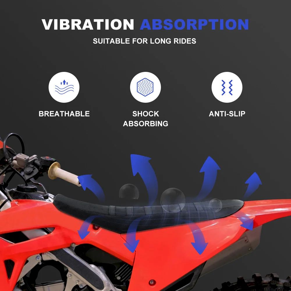 Motorcycle Non-Slip Seat Cover For Honda CRF250R /RX 2022-2025 CRF450R /RX 2021-2025 Striped Gripper Seat Saddle Cushion Cover