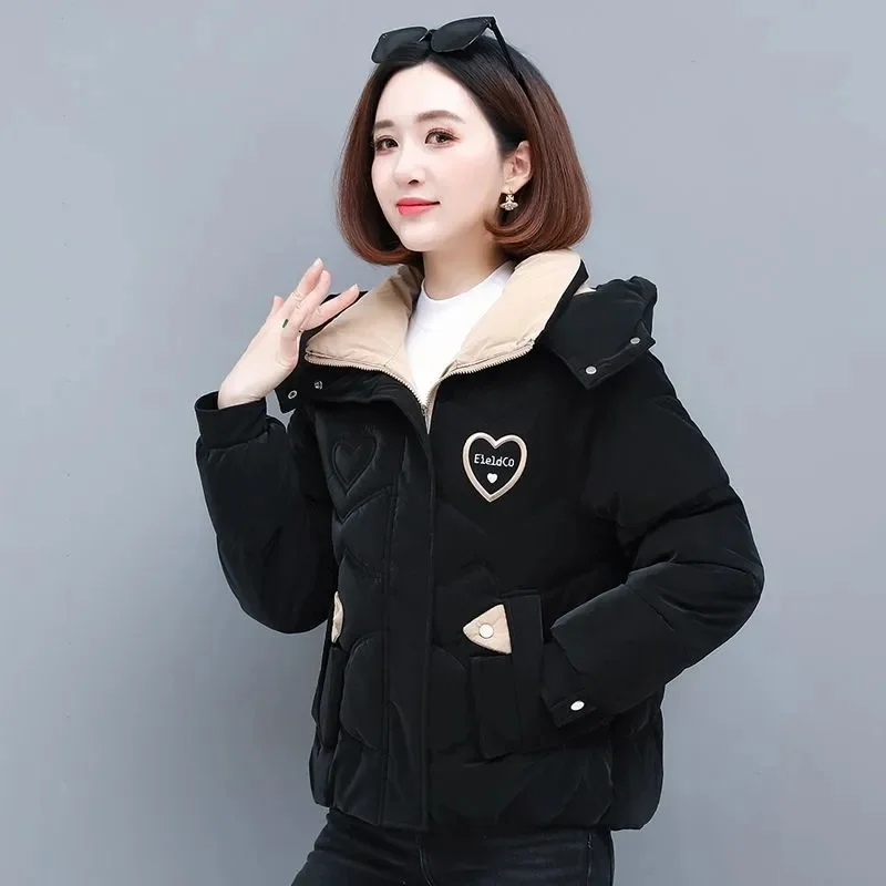 Eiderdown Cotton-Padded Jacket Women Parkas 2024Winter New Short Warm Cotton Padded Coat Fashion Outwear Thicken Overcoat Female