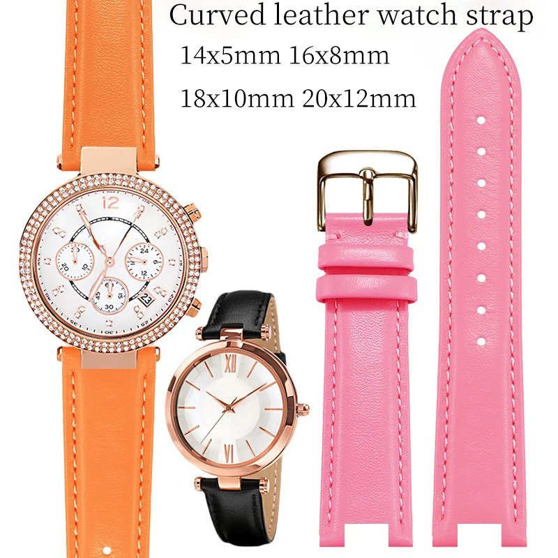 Mengduomi Recessed Notch Leather Watch Band Replacement Compatible with MK Watch MK2277 MK2425 MK2290 MK2281/2280/2931/2279/7549
