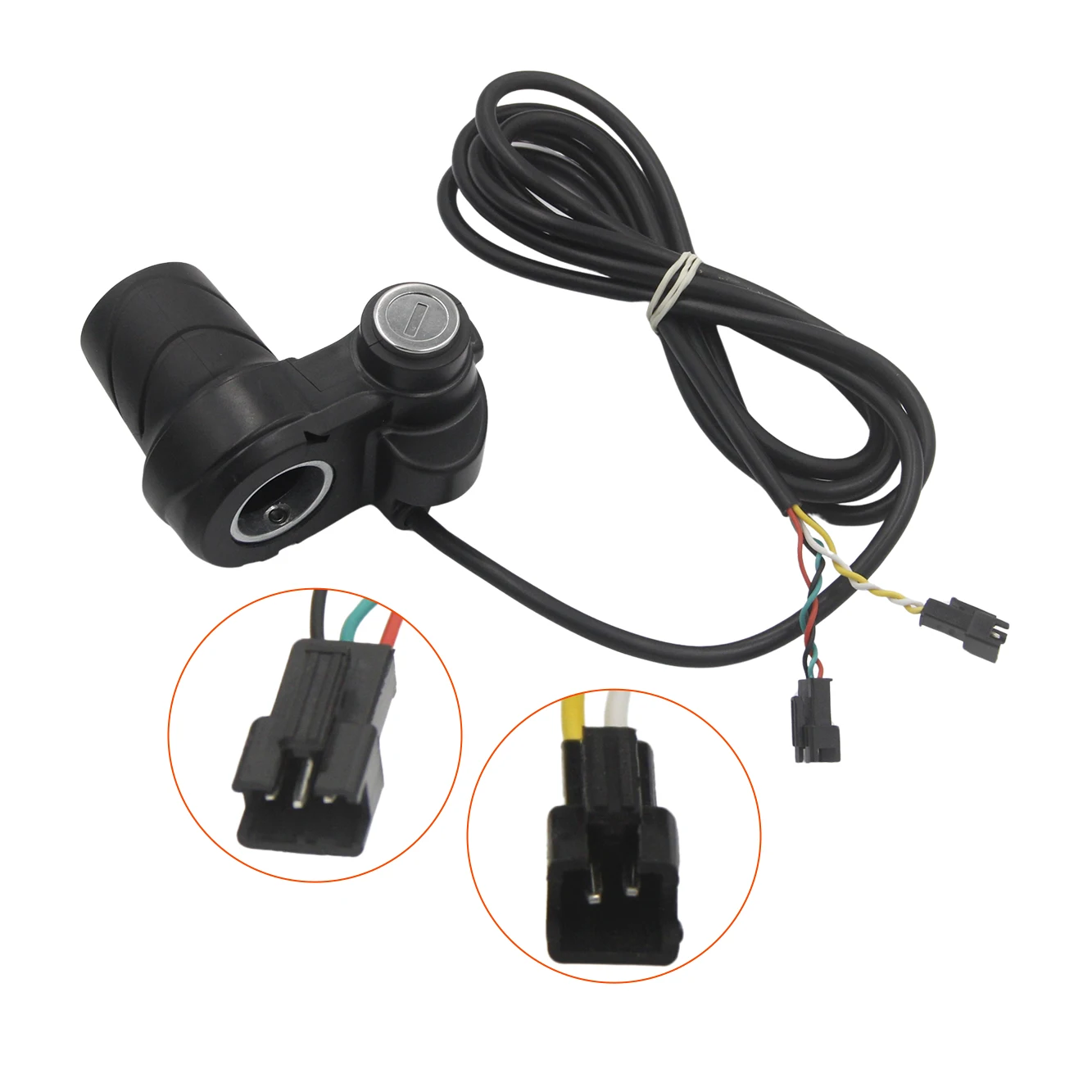 Acelerador de medio giro con sensor Hall para bicicleta eléctrica de 5V, con llave de bloqueo eléctrico, accesorios de reparación para scooter, 20X Half Throttle
