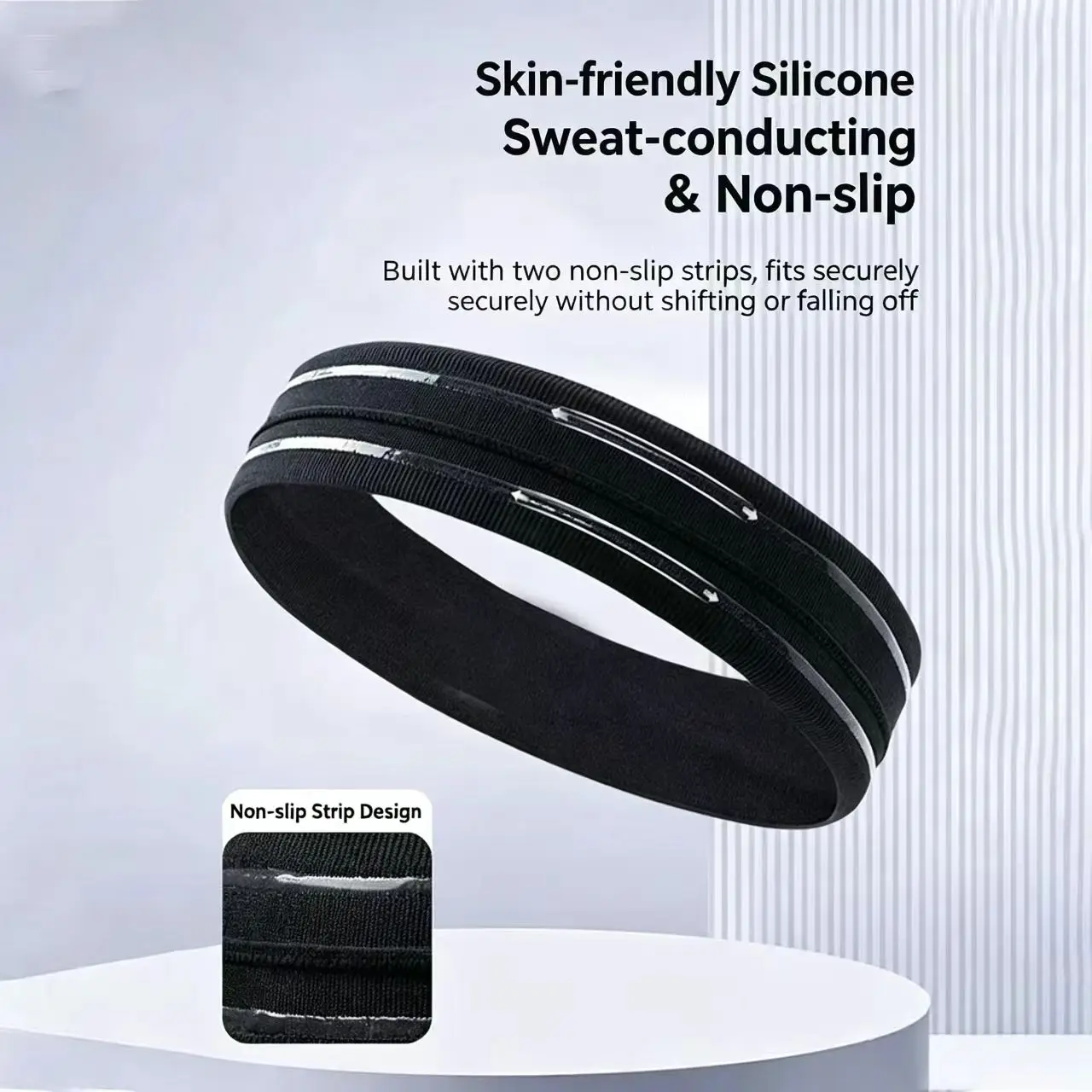 Sports Headband Anti Slip Yoga Hair Band Quick Dry Running Sweatband Workout Headbands for Women Men image 2