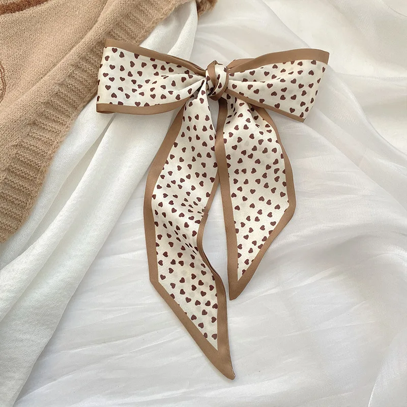 4 stücke Seide Gefühl Dünne Seide Schal Haarband Frauen Frühling Haar Hand Tasche Handgelenk Bandana Foulard Band Schals Haar zubehör – Detail 5
