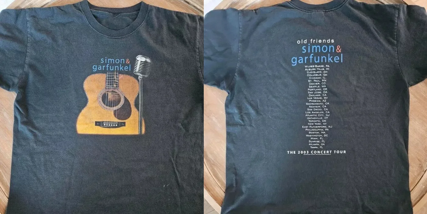 2003 تي شيرت Simon & Garfunkel Old Friends Concert Tour بالحجم الكامل S-5XL