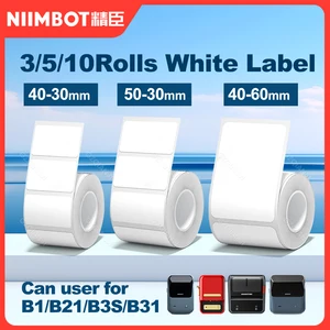 3/5/10 NiiMBOT مقاوم للماء ورقة العلامة البيضاء لفات ذاتية اللصق ل B1 B21 طابعة ملصقات صغيرة سعر ملصق مكتب الصانع الطباعة فوق البنفسجية أعلى 6 مبيعات بوليتو آلة تغليف الأسعار - No3