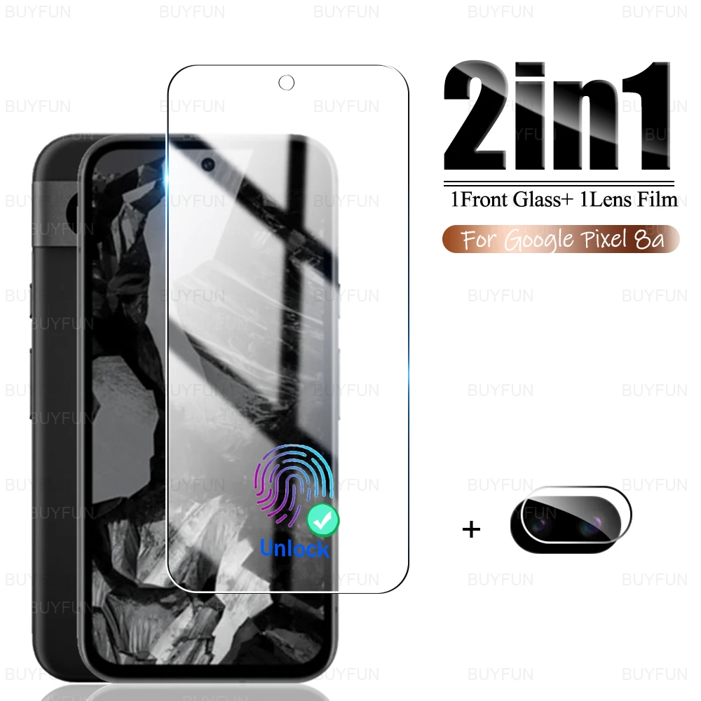 2in1 Clear Tempered Glass & Camera Protector For Google Pixel 8a 8 a a8 Case Pixel8a Protective Film GooglePixel8a 2024 Unlock