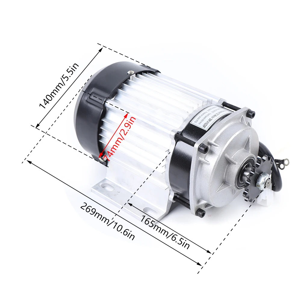 Electric Tricycle Bike Handlebar Brushless Gear Motor Kit, 3-Wheeled Electric Brushless Motor, 48V, 500 W, 750W