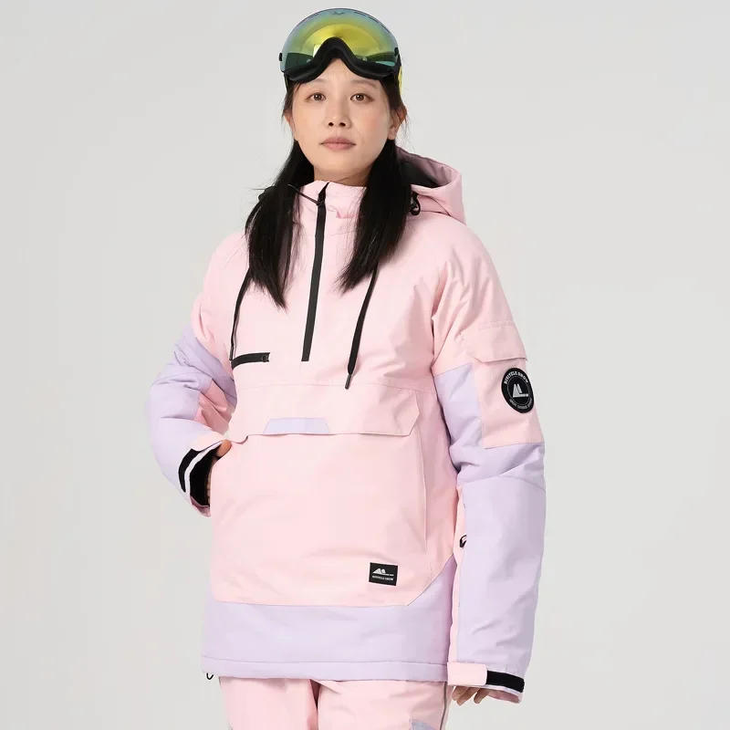 Contrast ski suit windproof, waterproof, warm and breathable couple